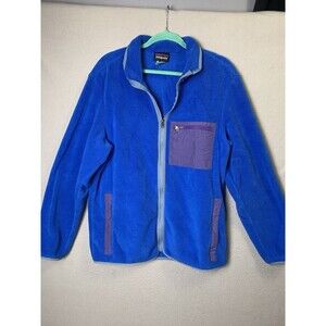 Patagonia Fleece Mens Size Large Blue Synchilla Full Zip Jacket 22991